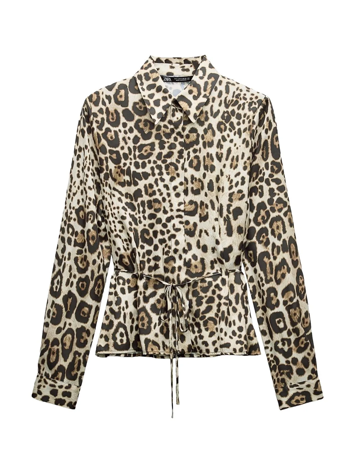 Cămașă Zara S | Caramel, Normal, Mânecă lungă, Animal print