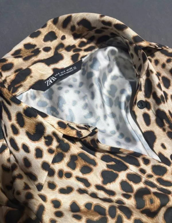 Cămașă Zara S | Caramel, Normal, Mânecă lungă, Animal print - Image 6