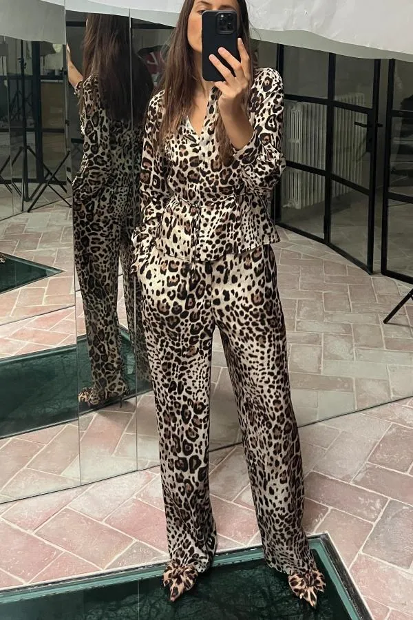 Cămașă Zara S | Caramel, Normal, Mânecă lungă, Animal print - Image 3