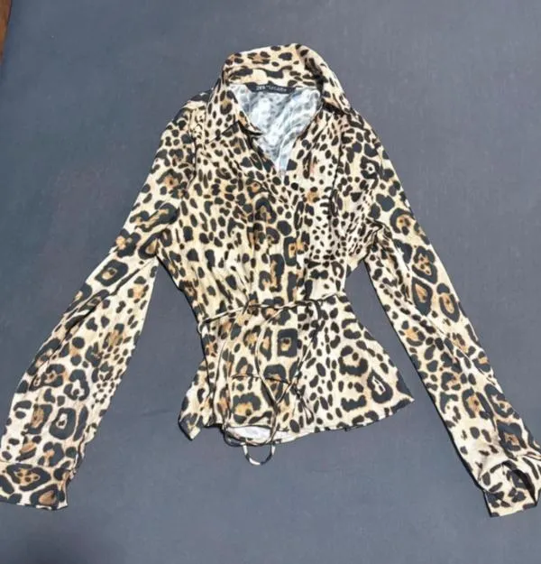 Cămașă Zara S | Caramel, Normal, Mânecă lungă, Animal print - Image 7