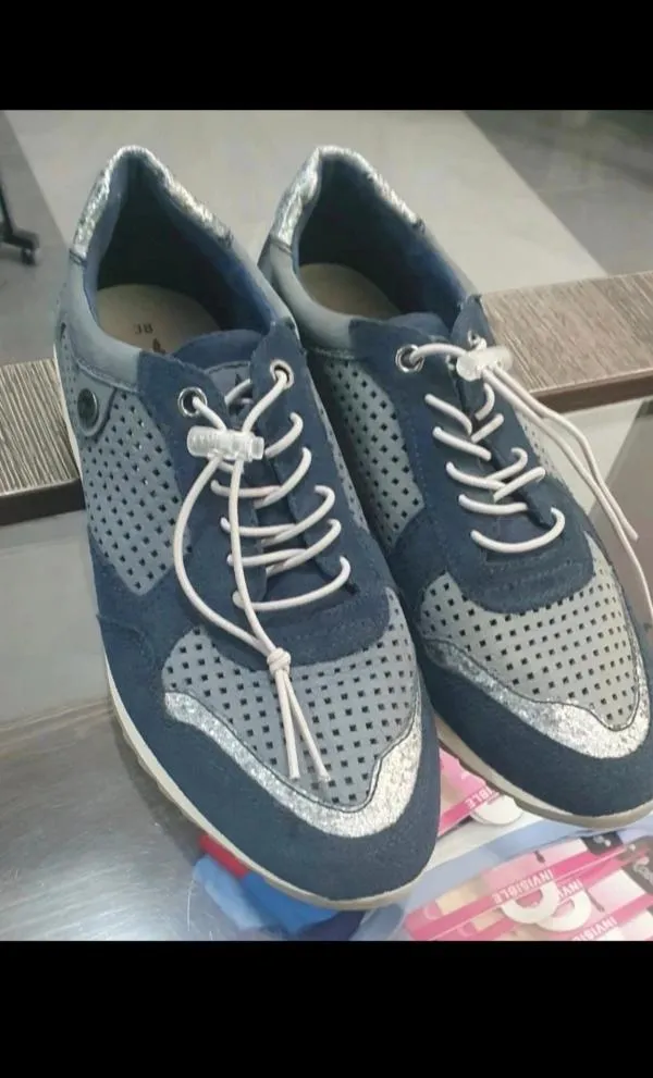 Sneakers Tamaris EU 38 | Albastru, Monocrom, Piele întoarsă  Suede - Image 4