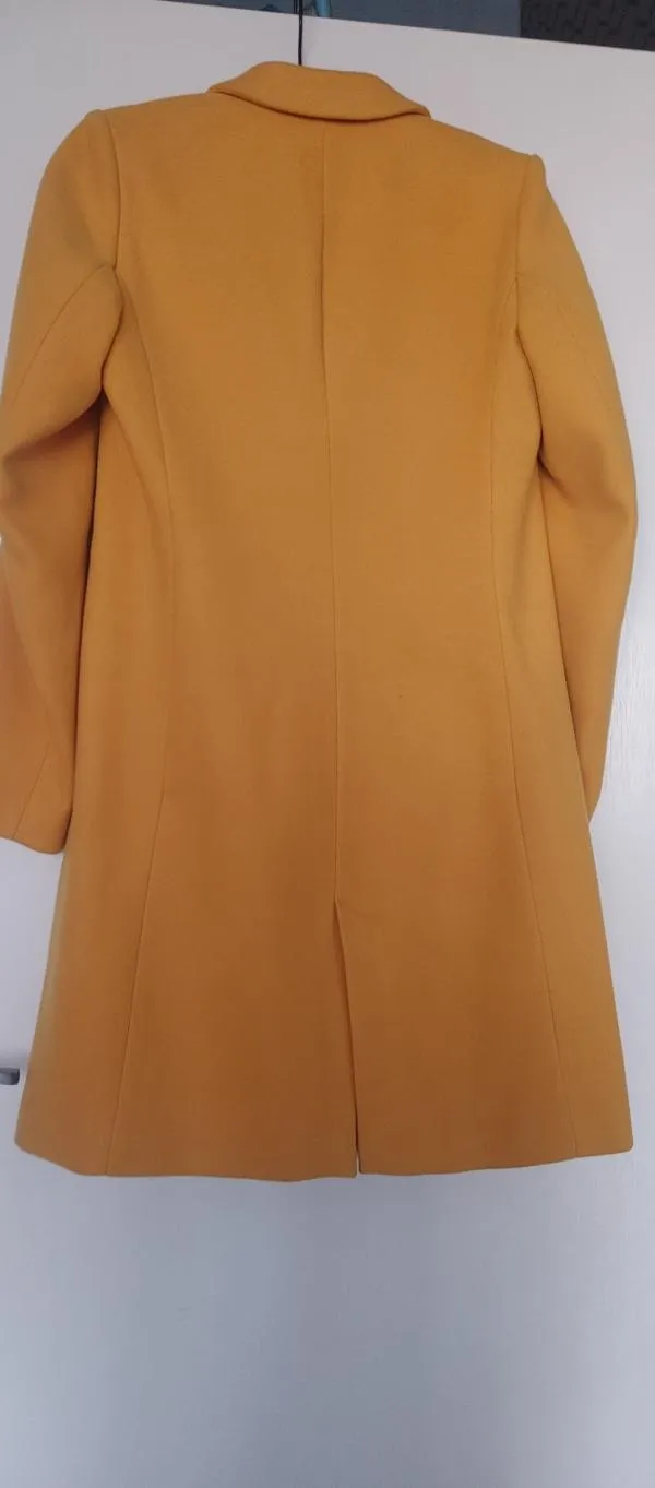 Palton lung Stradivarius S | Galben, Fără glugă - Image 3