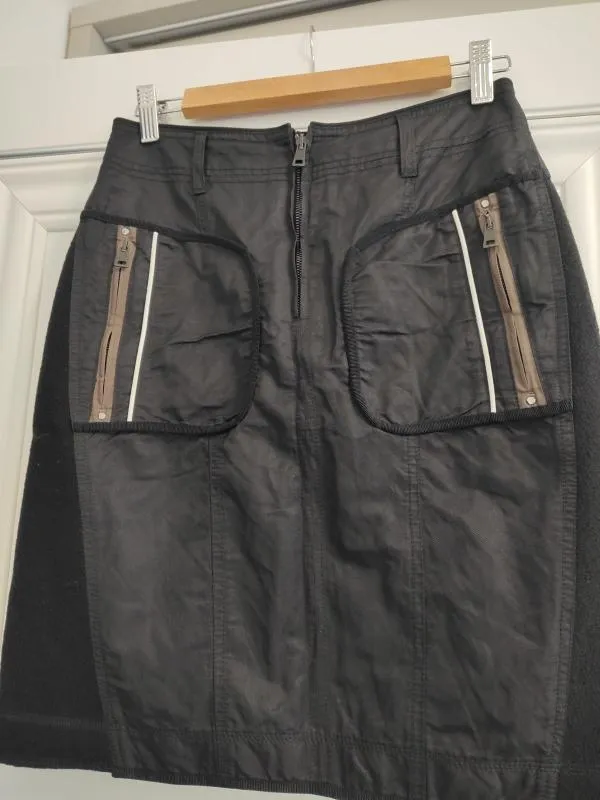 Fustă A-line Marc Cain S | Negru, Mini, Lungă fit, Lână - Image 3
