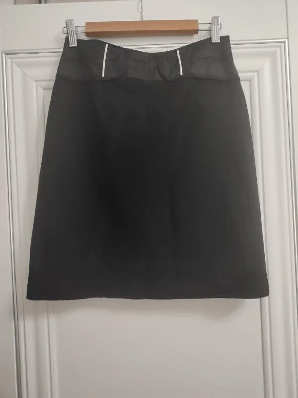 Fustă A-line Marc Cain S | Negru, Mini, Lungă fit, Lână - Image 4