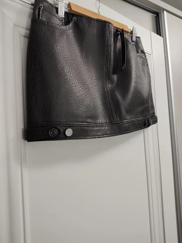 Fustă A-line H&M EU 38 | Maro, Mini, Lungă fit, Piele ecologică - Image 4