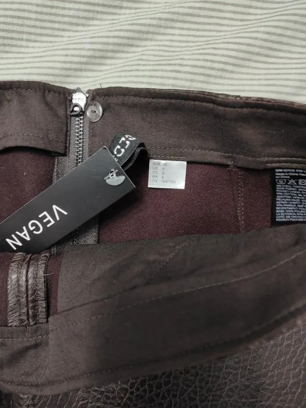 Fustă A-line H&M EU 38 | Maro, Mini, Lungă fit, Piele ecologică - Image 7