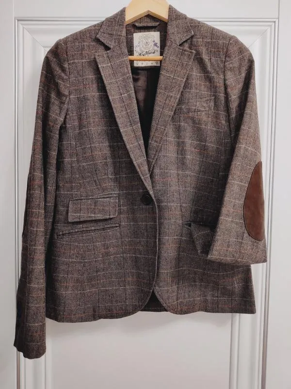 Blazer Highland Cottage EU 38 | Maro, Fără glugă, Carouri, Lână - Image 2