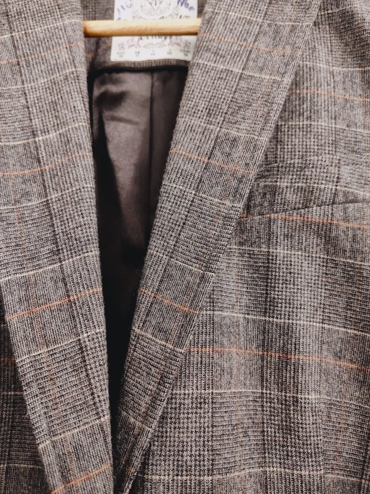 Blazer Highland Cottage EU 38 | Maro, Fără glugă, Carouri, Lână - Image 4