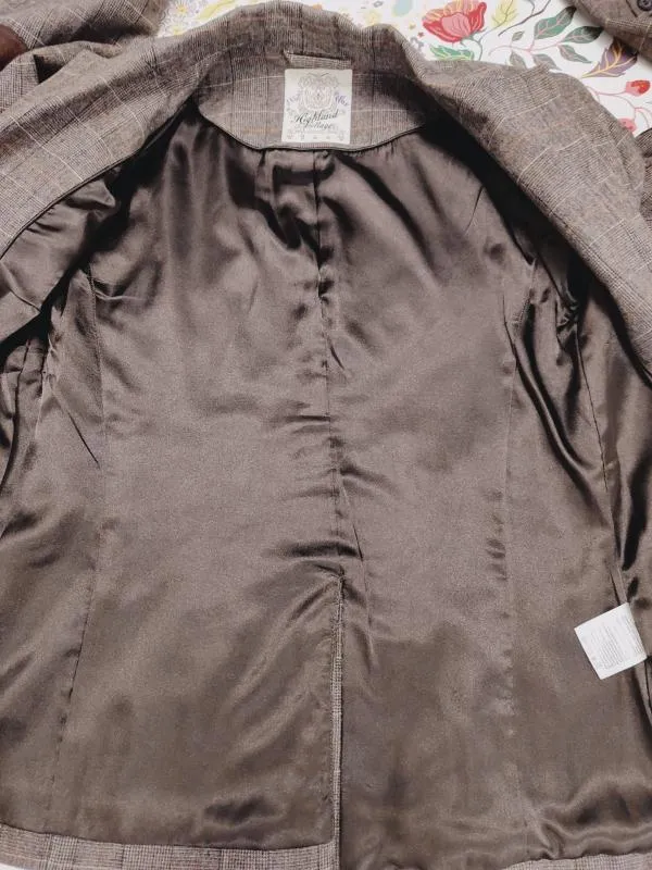 Blazer Highland Cottage EU 38 | Maro, Fără glugă, Carouri, Lână - Image 7