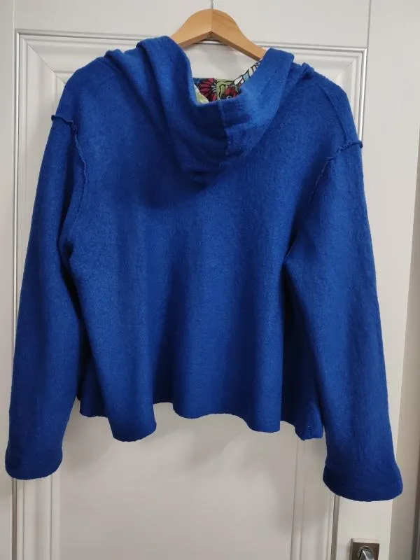 Blazer Cobra XL | Albastru, Cu glugă, Monocrom, Lână - Image 7