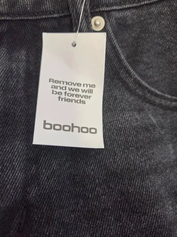 Blugi Boohoo EU 40 | Negru, Lungi, Talie înaltă, Bumbac - Image 10