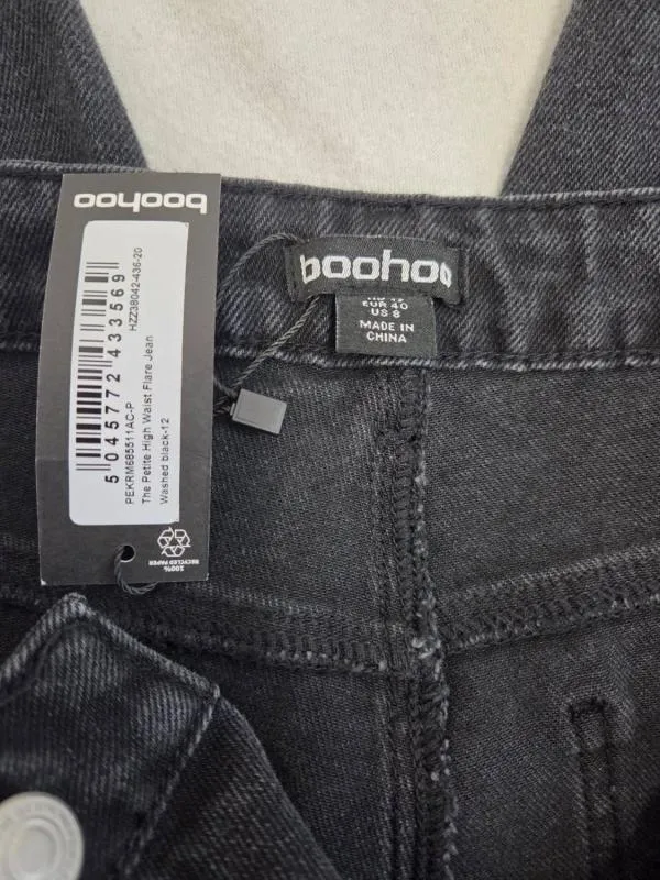 Blugi Boohoo EU 40 | Negru, Lungi, Talie înaltă, Bumbac - Image 11