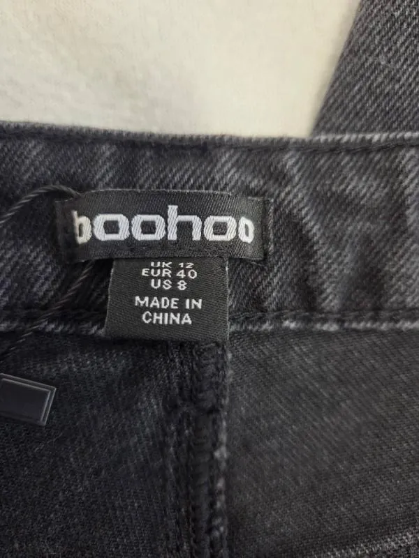 Blugi Boohoo EU 40 | Negru, Lungi, Talie înaltă, Bumbac - Image 12