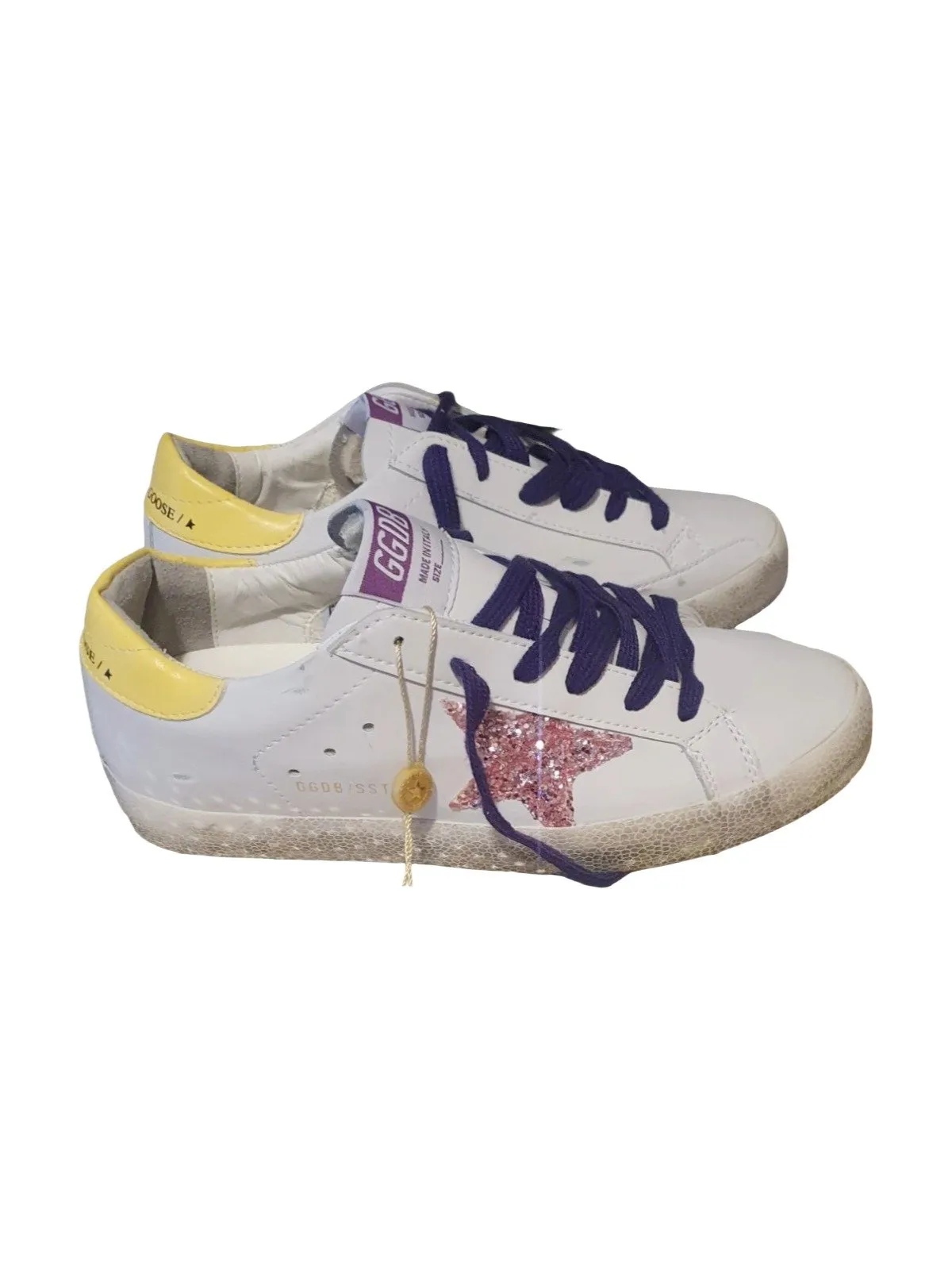 Sneakers Golden Goose EU 39 1/3 | Alb, Abstract & Color Block, Piele naturală