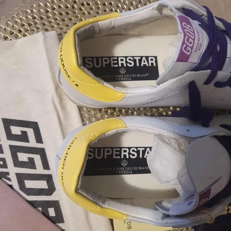 Sneakers Golden Goose EU 39 1/3 | Alb, Abstract & Color Block, Piele naturală - Image 4
