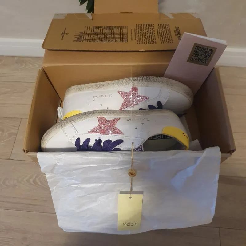 Sneakers Golden Goose EU 39 1/3 | Alb, Abstract & Color Block, Piele naturală - Image 8