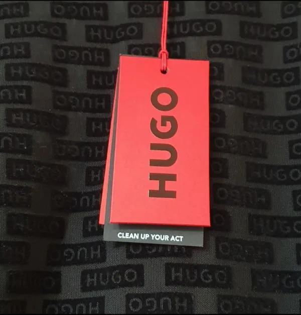 Rochie casual Hugo XL | Negru, Maxi, Mânecă lungă, Logo, Transparent - Image 8