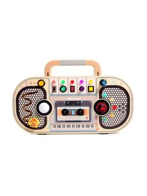 Jucărie educativă Casetofon Retro Montessori Busy Board 1 - 2 ani | Bej