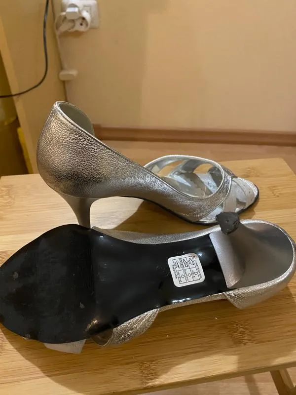 Pantofi cu toc înalt Nemo EU 36 | Argintiu, Piele naturală - Image 4