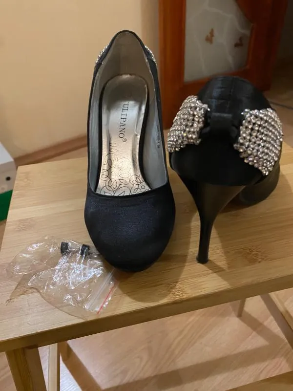 Pantofi cu toc înalt Tulipano EU 36 | Negru, Monocrom - Image 3