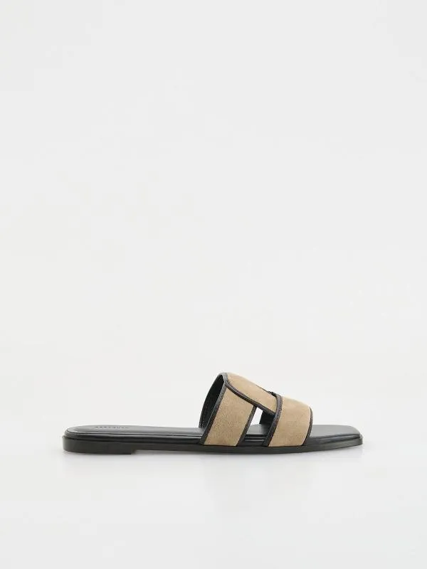 Șlapi Reserved EU 37 | Bej, Monocrom, Piele întoarsă  Suede - Image 2