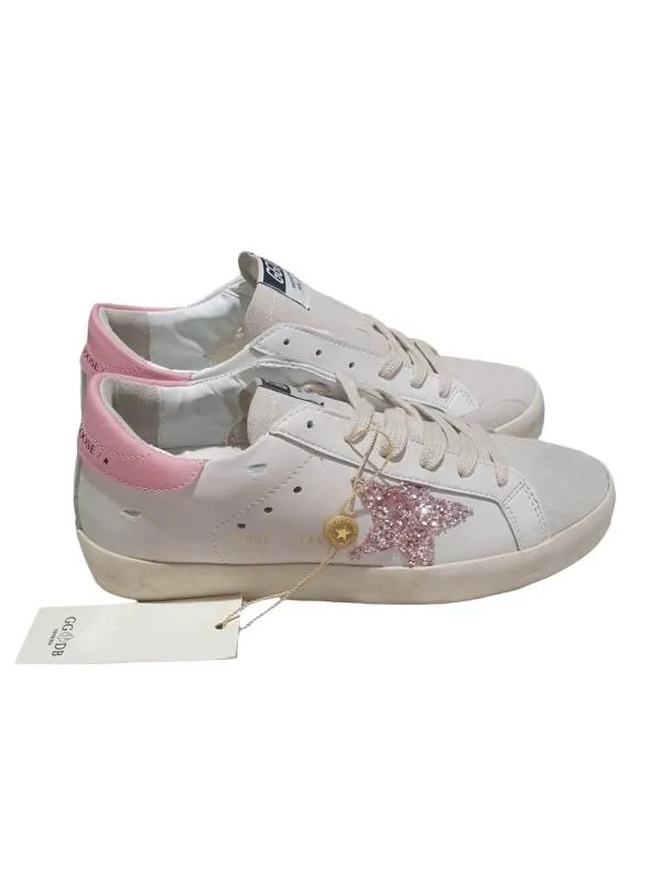 Sneakers Golden Goose EU 37 | Alb, Abstract & Color Block, Piele naturală