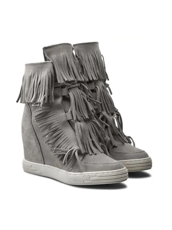 Ghete R.Polański EU 39 | Gri, Monocrom, Piele întoarsă  Suede