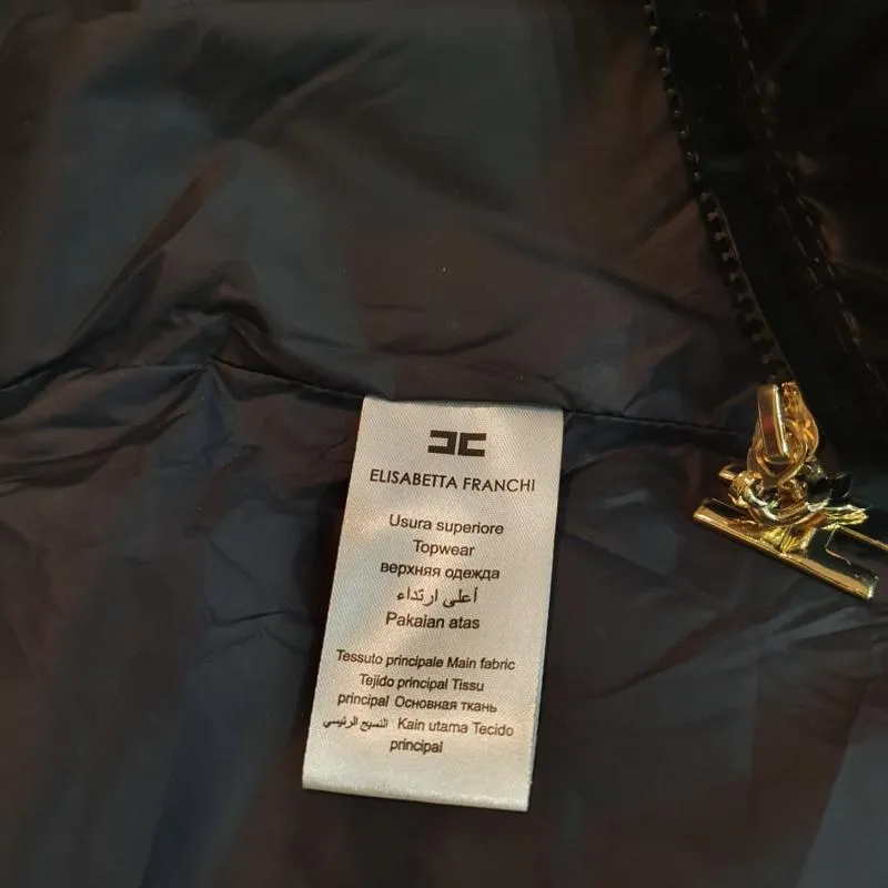 Geacă de iarnă Elisabetta Franchi L | Negru, Cu glugă - Image 10