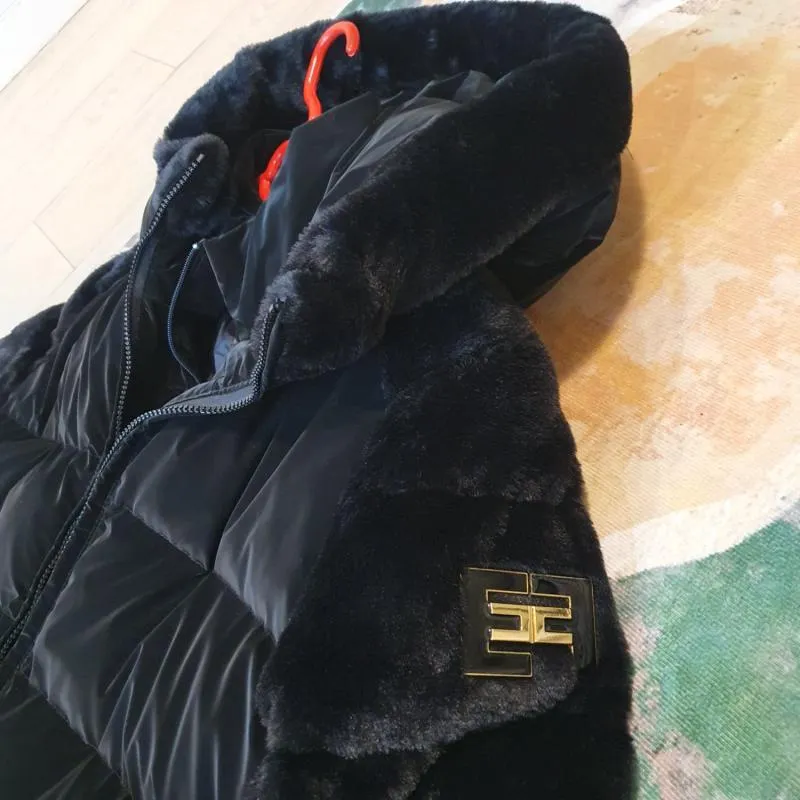 Geacă de iarnă Elisabetta Franchi L | Negru, Cu glugă - Image 5