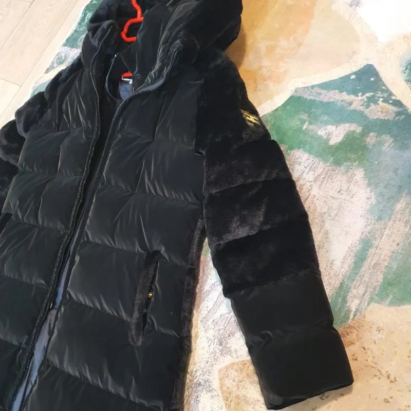 Geacă de iarnă Elisabetta Franchi L | Negru, Cu glugă - Image 4