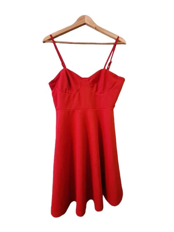 Rochie de vară Shein L | Roșu, Midi, Bretele subțiri, Poliester