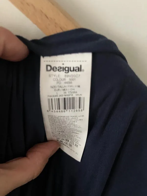 Rochie casual Desigual L | Albastru, Mini, Fără mâneci, Abstract & Color Block - Image 4