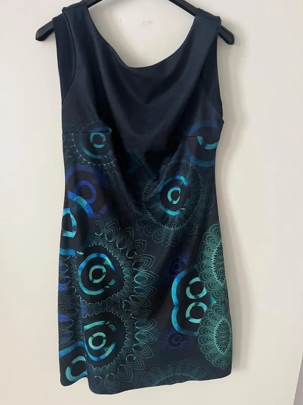Rochie casual Desigual L | Albastru, Mini, Fără mâneci, Abstract & Color Block - Image 5