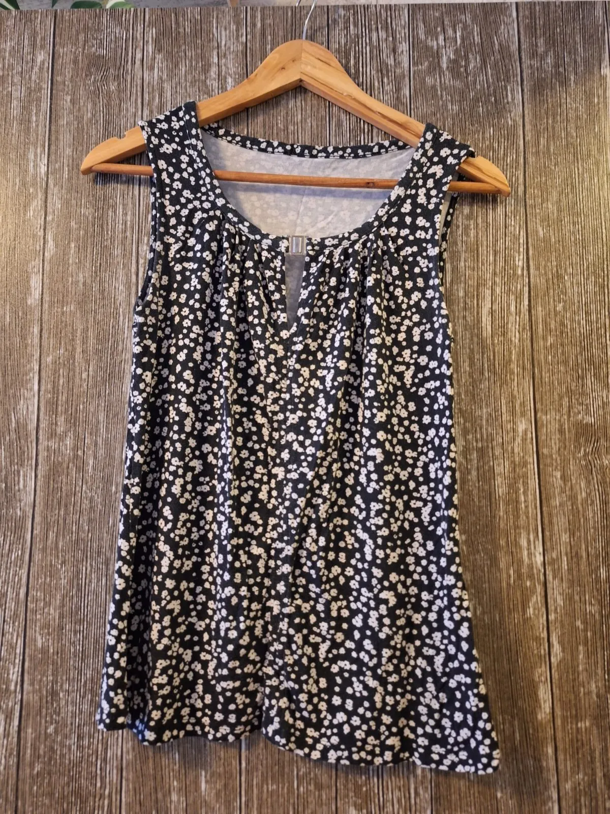 Top tank Coquette M | Bleumarin, Normal, Fără mâneci, Floral & Tropical - Image 2