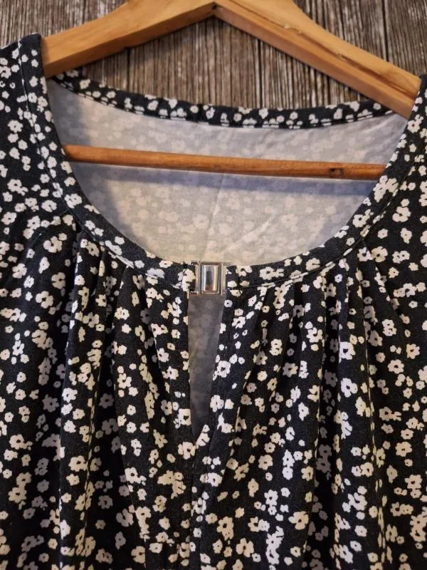 Top tank Coquette M | Bleumarin, Normal, Fără mâneci, Floral & Tropical - Image 4