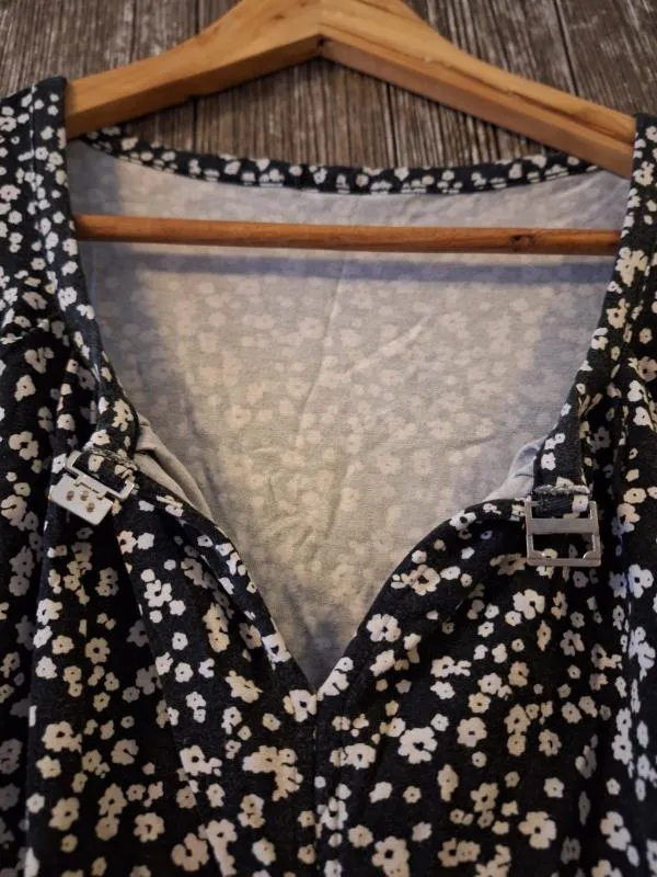 Top tank Coquette M | Bleumarin, Normal, Fără mâneci, Floral & Tropical - Image 5