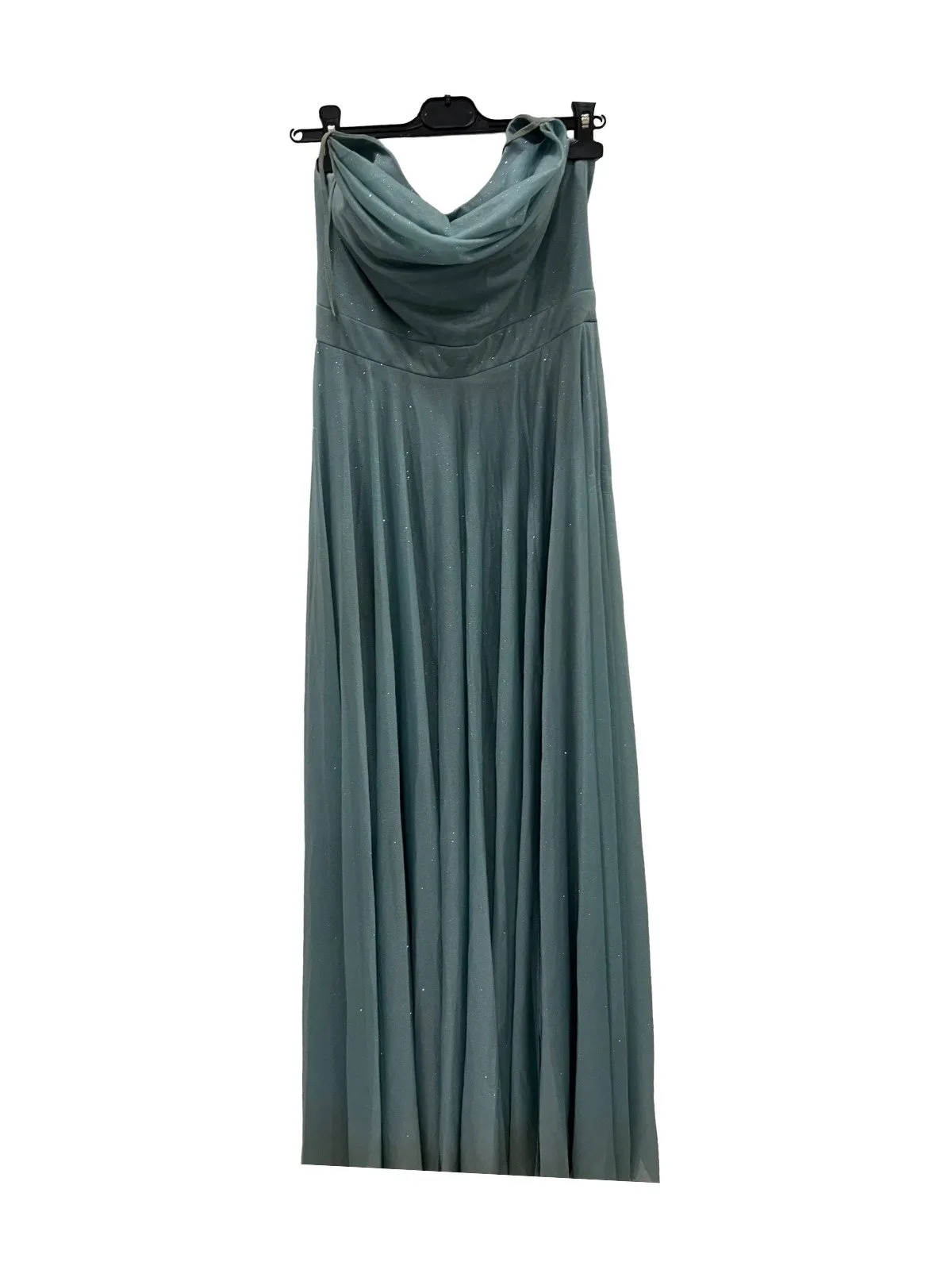 Rochie de seară Dondorca L | Verde mentă, Maxi, Cu umerii goi, Monocrom