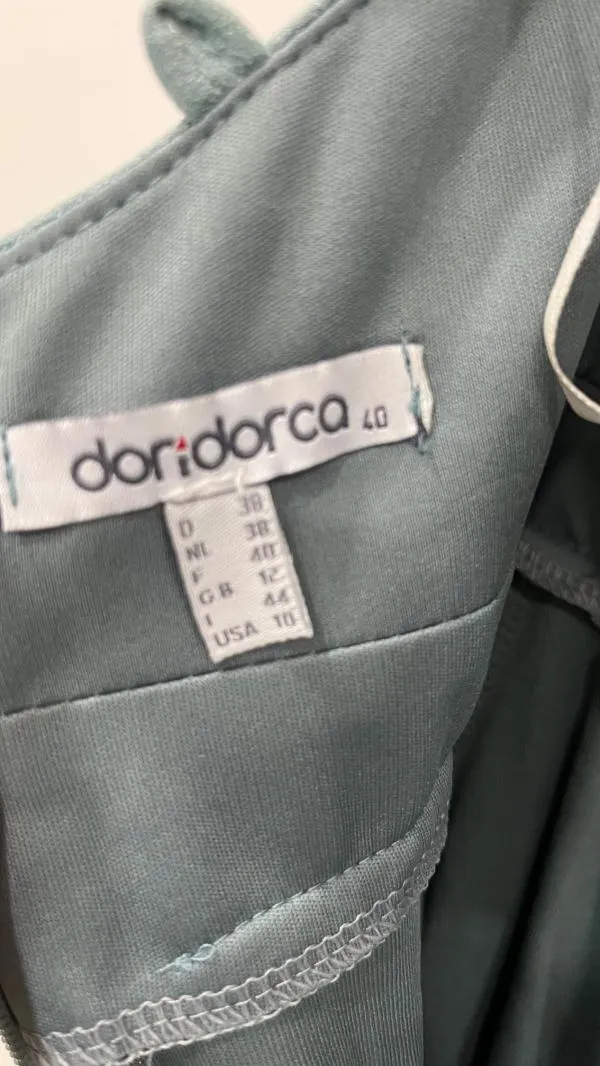 Rochie de seară Dondorca L | Verde mentă, Maxi, Cu umerii goi, Monocrom - Image 5