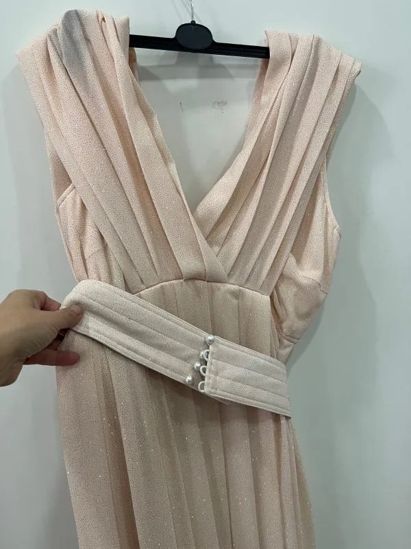 Rochie casual XL | Roz, Maxi, Fără mâneci, Monocrom - Image 2