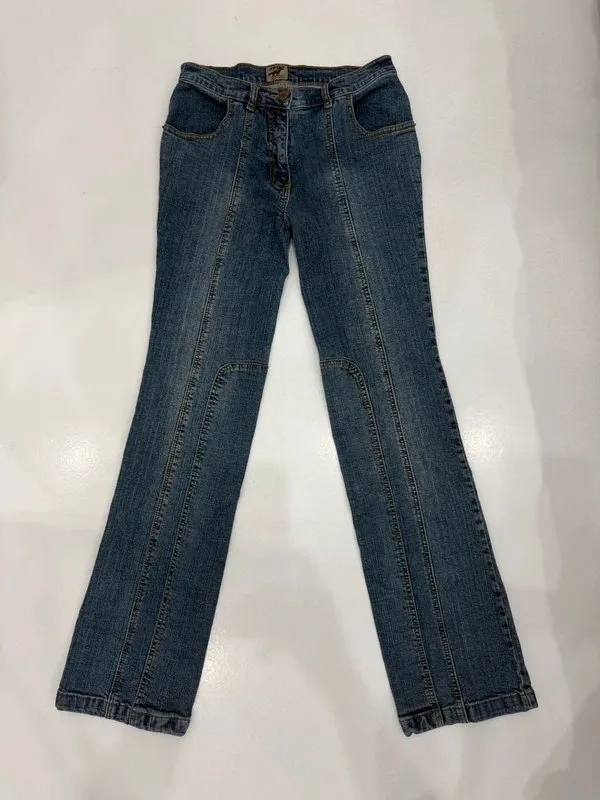 Blugi Steeds S | Bleumarin, Lungi, Talie înaltă, Flared (Evazați) fit - Image 5
