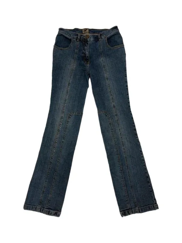 Blugi Steeds S | Bleumarin, Lungi, Talie înaltă, Flared (Evazați) fit
