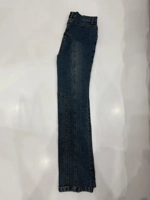 Blugi Steeds S | Bleumarin, Lungi, Talie înaltă, Flared (Evazați) fit - Image 4
