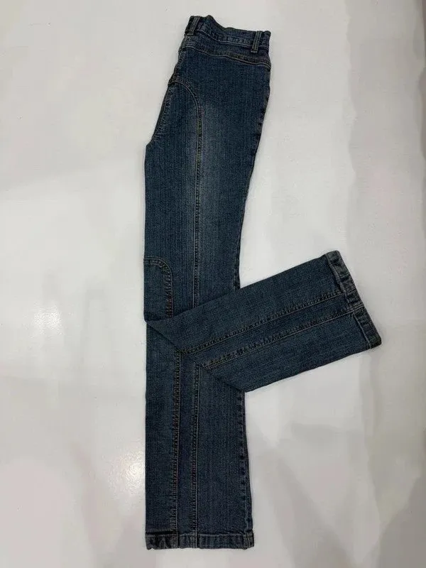 Blugi Steeds S | Bleumarin, Lungi, Talie înaltă, Flared (Evazați) fit - Image 3