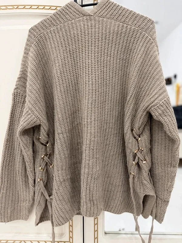 Cardigan Morghy Art Style XL | Bej, Mânecă lungă - Image 5