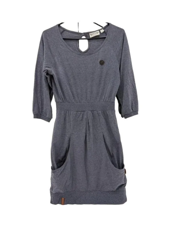 Rochie casual Naketano S | Gri, Midi, Mânecă lungă