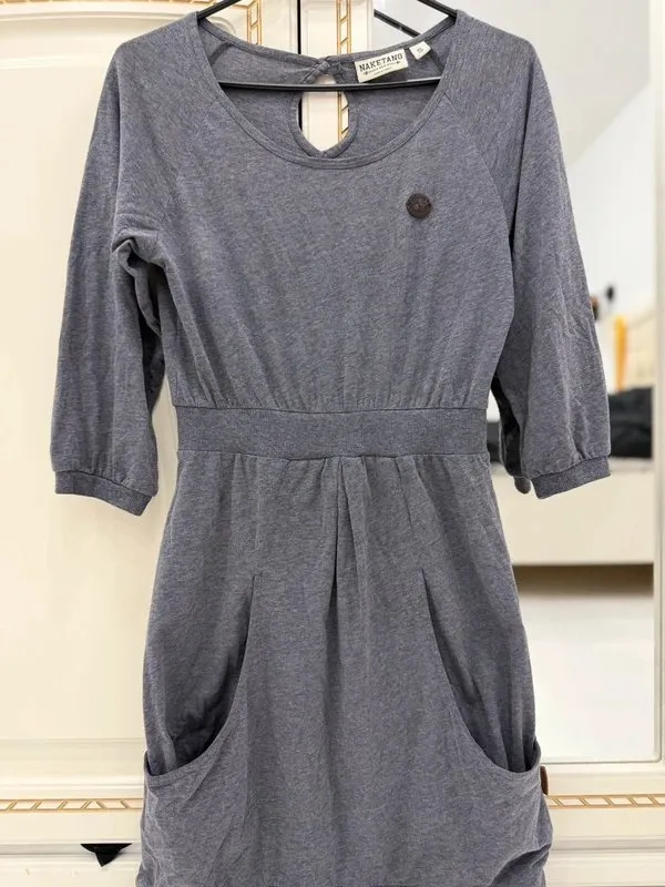 Rochie casual Naketano S | Gri, Midi, Mânecă lungă - Image 2