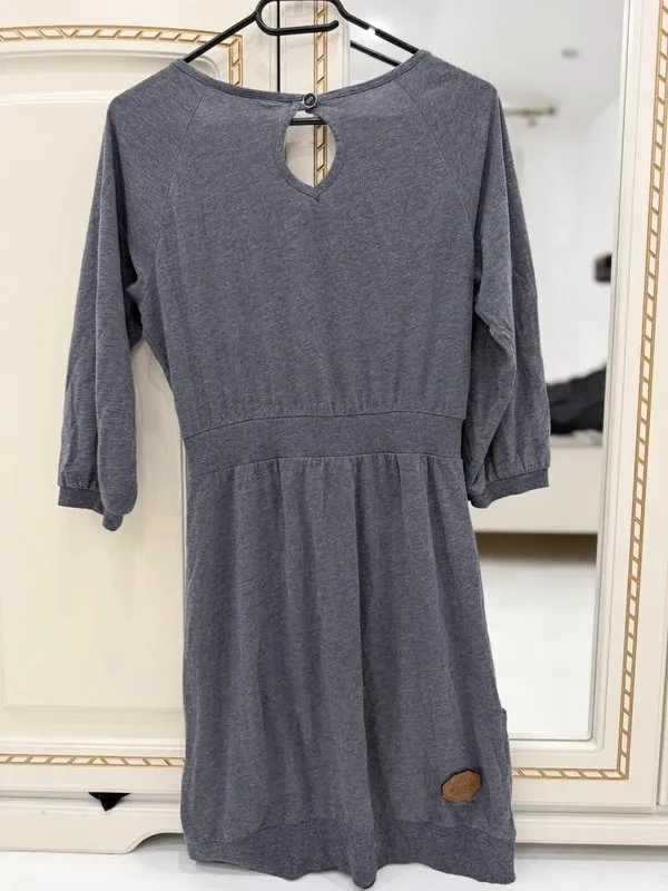 Rochie casual Naketano S | Gri, Midi, Mânecă lungă - Image 3