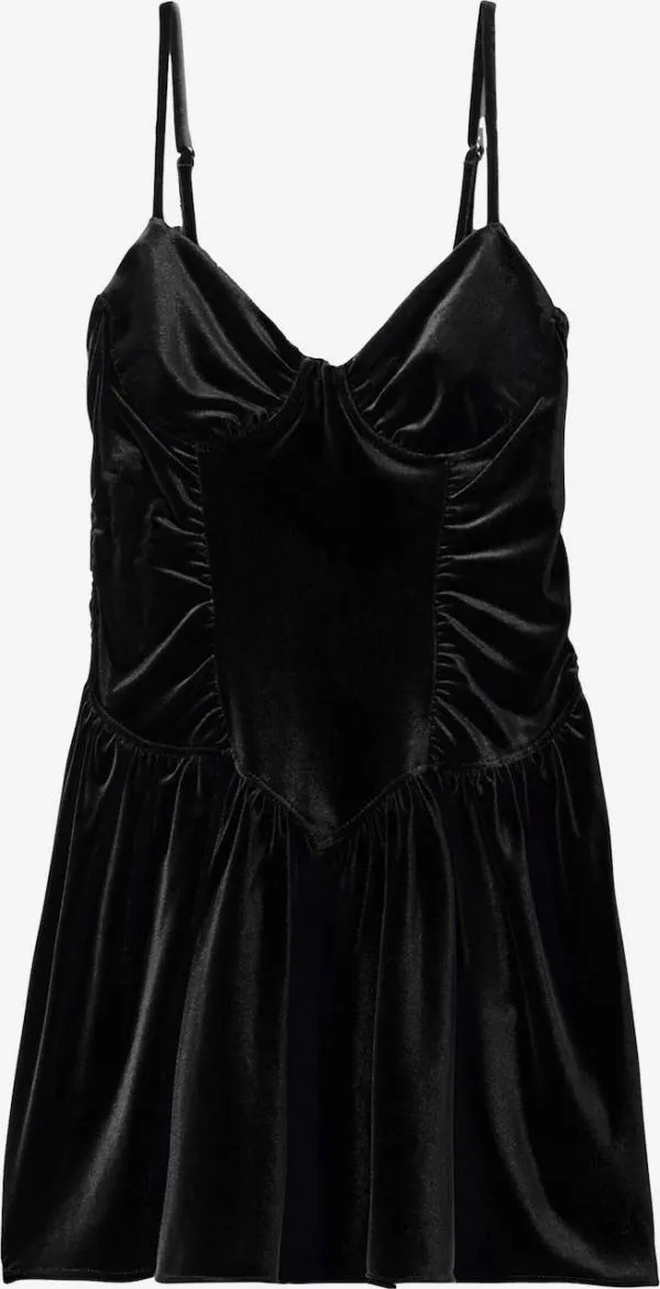Rochie de ocazie Bershka XS | Negru, Mini, Bretele subțiri, Monocrom - Image 2