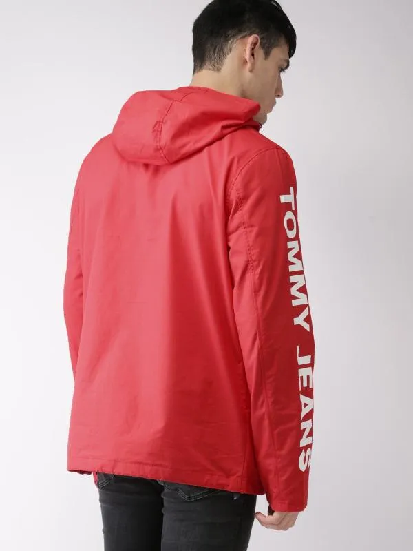 Geacă de ploaie Tommy Hilfiger XL | Roșu, Cu glugă, Logo - Image 2