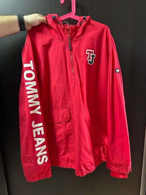 Geacă de ploaie Tommy Hilfiger XL | Roșu, Cu glugă, Logo - Image 5